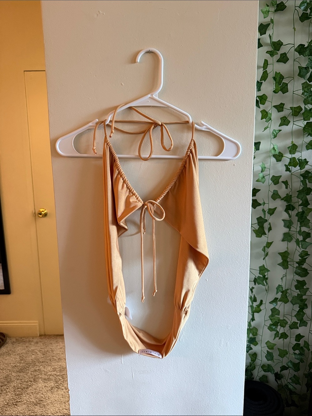 Gold Crossbody Halter Top